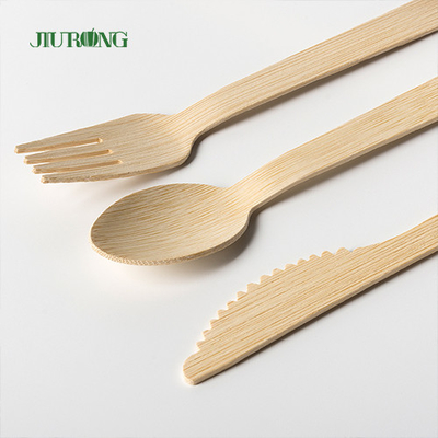 التخلص من أدوات المائدة الخيزران القابلة للتحلل الحيوي سكين خشبي شوكة ملعقة مجموعة Flatwar Cutleri