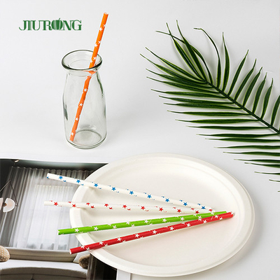 FDA Dot Printing Stripe Paper Straw من أجل خدمات الطعام الجاهزة
