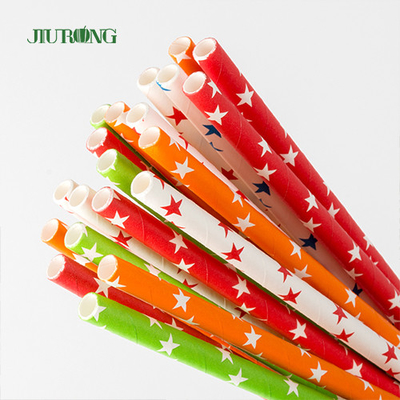 FDA Dot Printing Stripe Paper Straw من أجل خدمات الطعام الجاهزة
