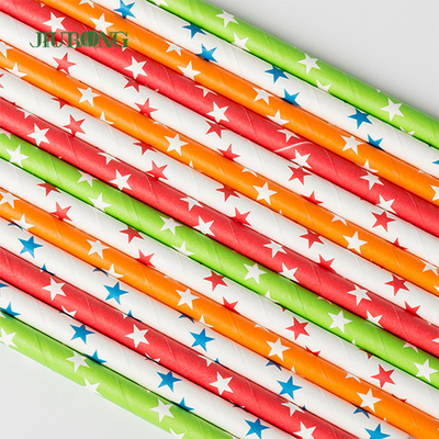 FDA Dot Printing Stripe Paper Straw من أجل خدمات الطعام الجاهزة