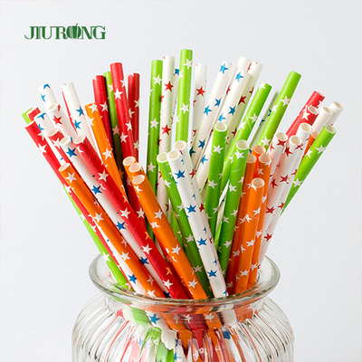 FDA Dot Printing Stripe Paper Straw من أجل خدمات الطعام الجاهزة
